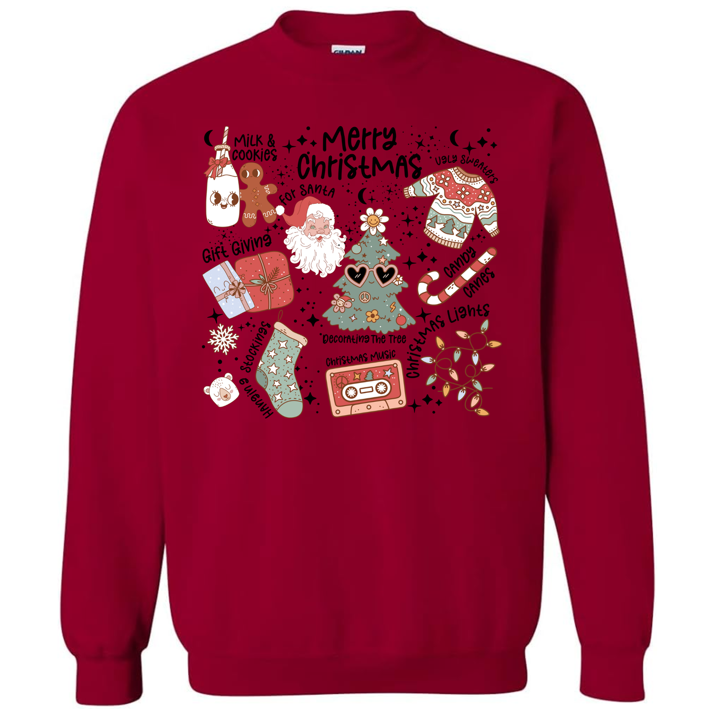 Christmas Collage Crewneck Sweatshirt- Adult Large