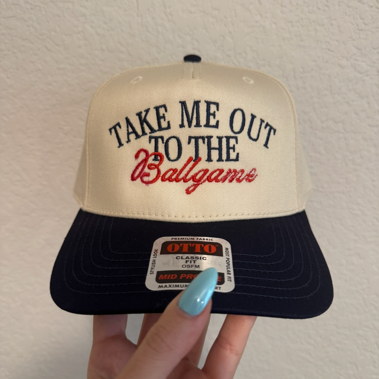 Take Me Out To The Ball Game Vintage Trucker Hat (Damaged)