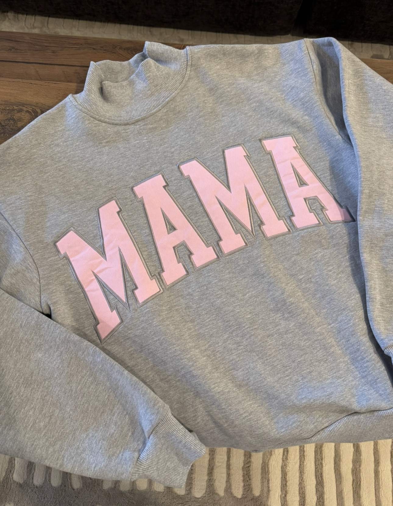 Mama Baby Pink Mockneck Sweatshirt