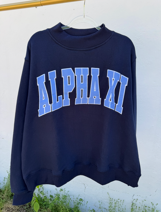 ALPHA XI Mockneck Sweatshirt - L/XL