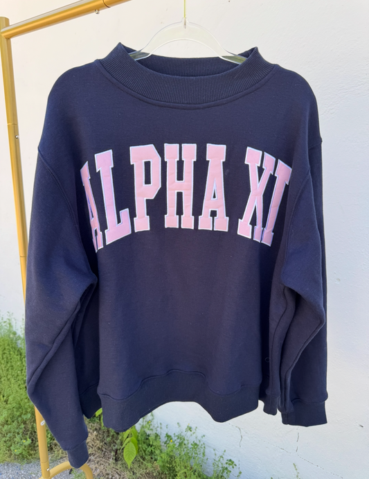 ALPHA XI Mockneck Sweatshirt - L/XL