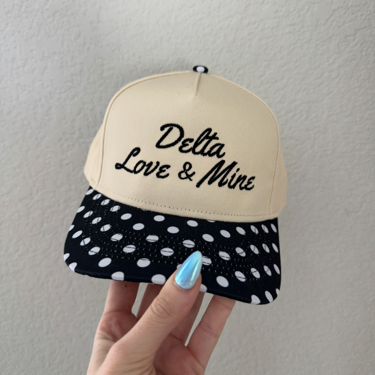 Delta Love & Mine Vintage Trucker Hat- Polka Dot