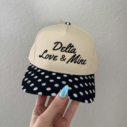 Delta Love & Mine Vintage Trucker Hat- Polka Dot