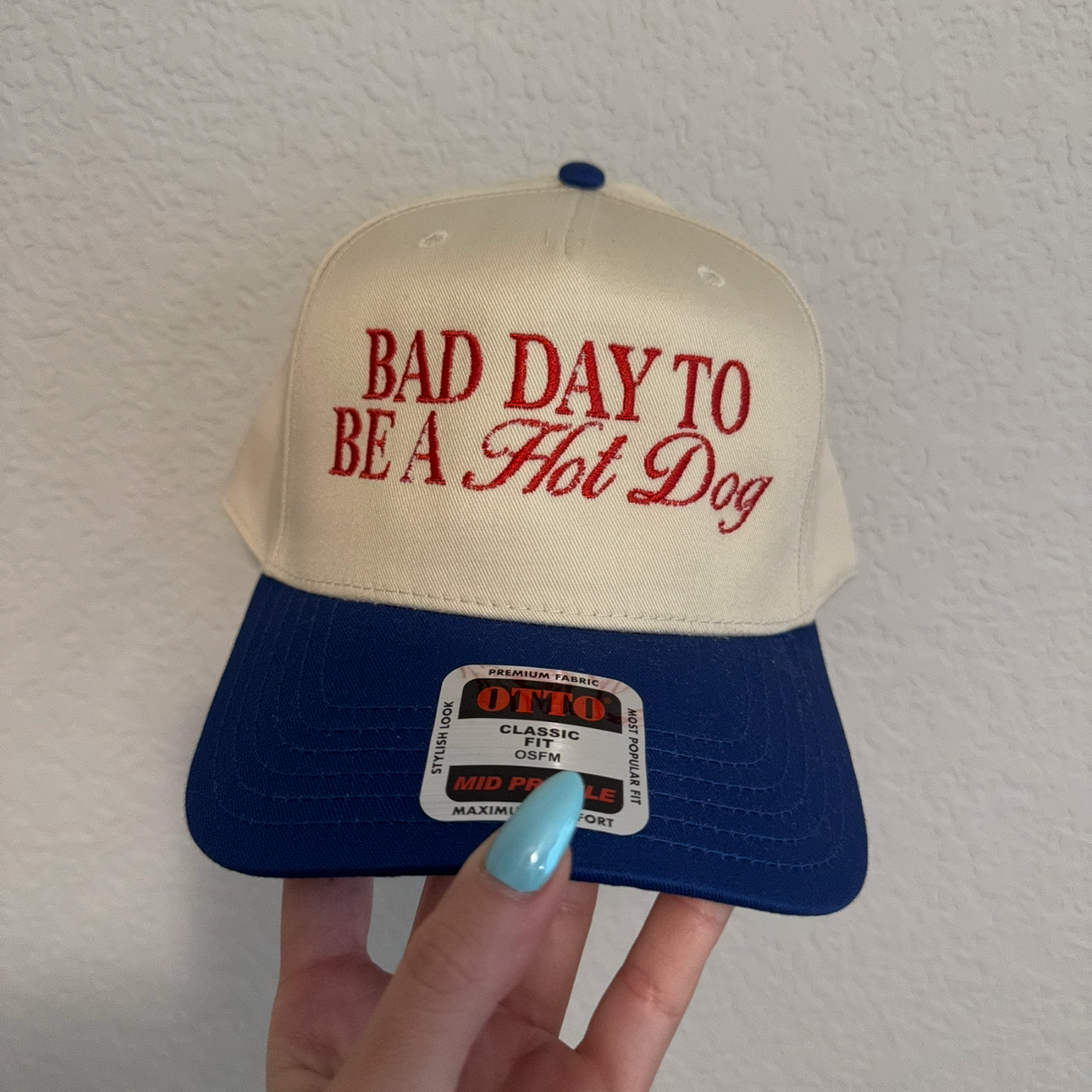 Bad Day To Be A Hot Dog Vintage Trucker Hat (Damaged)