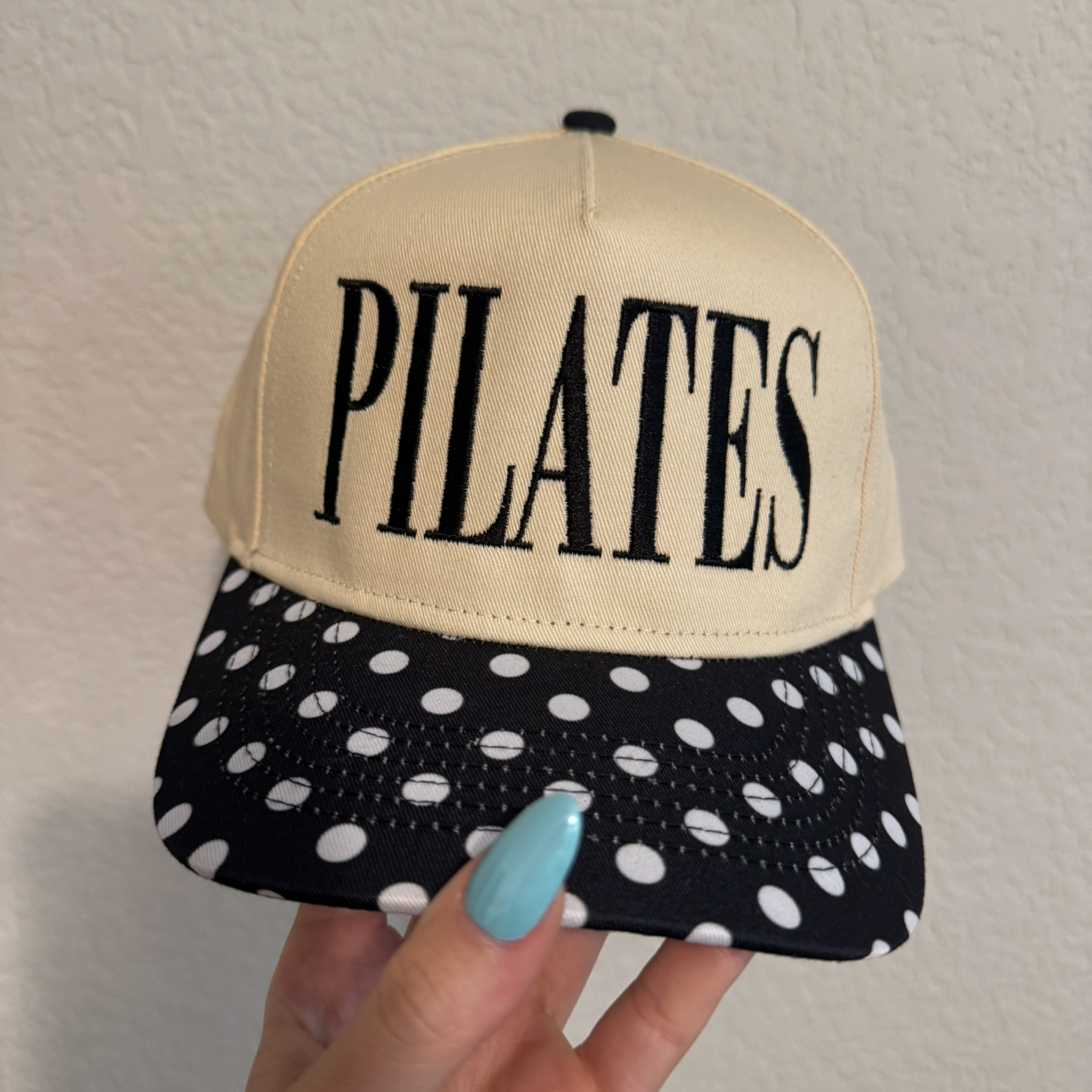 Pilates Polka Dot Vintage Trucker Hat (Overstock)