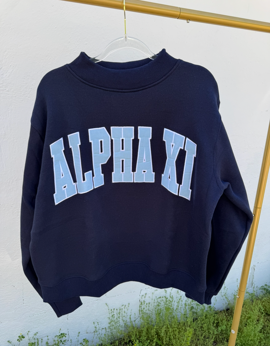 ALPHA XI Mockneck Sweatshirt - S/M