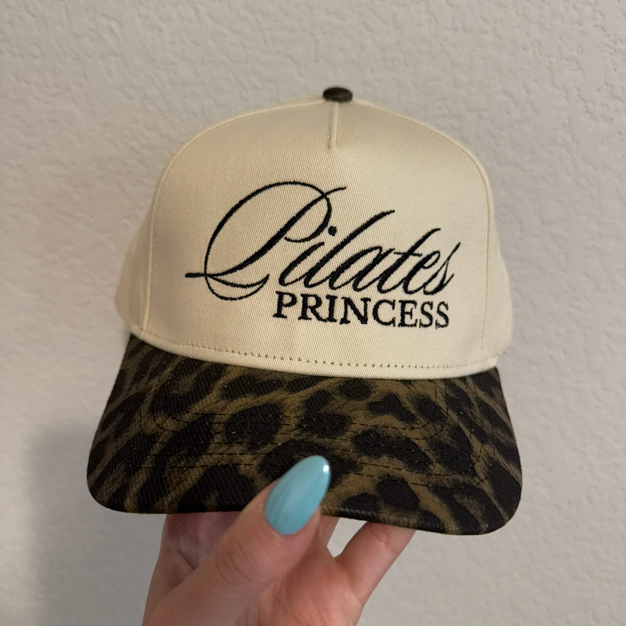 Pilates Princess Leopard Vintage Trucker Hat (Overstock)