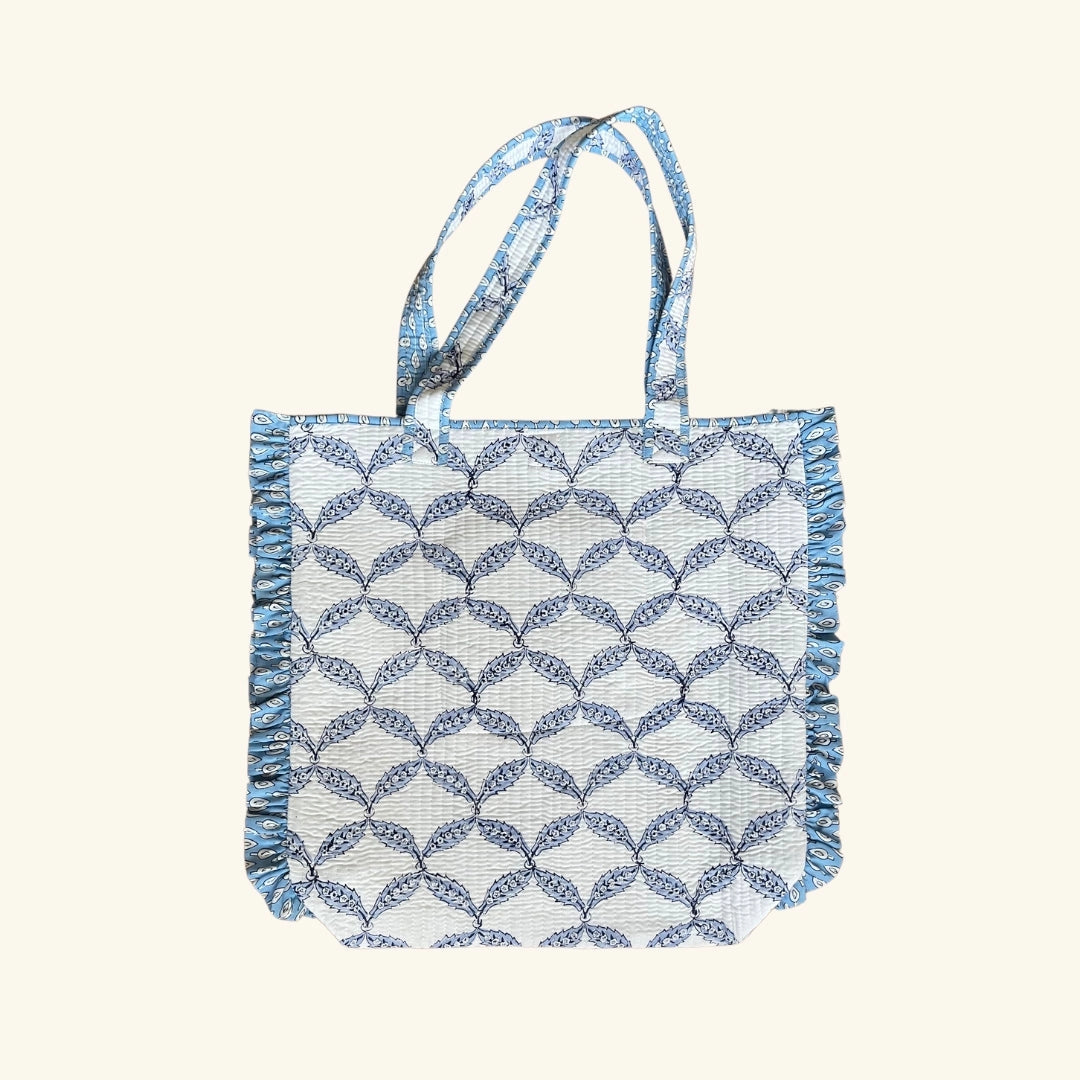 Bebe Ruffle Quilted Tote Bag