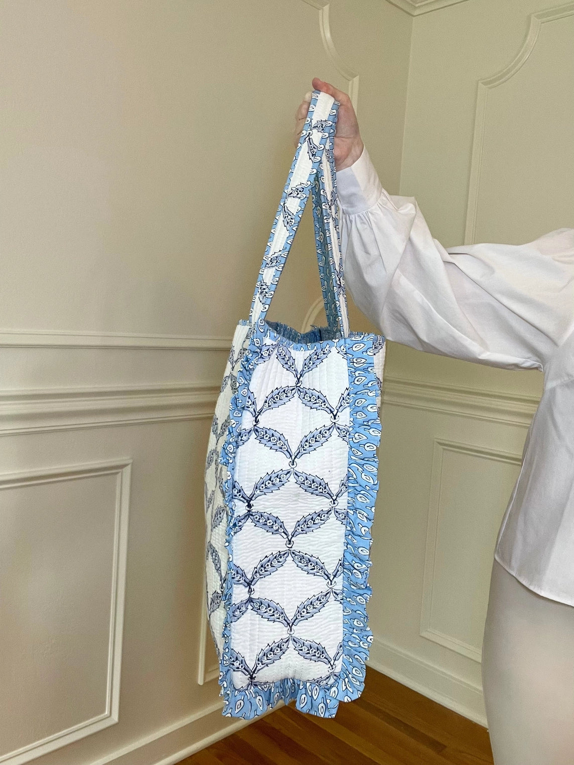 Bebe Ruffle Quilted Tote Bag