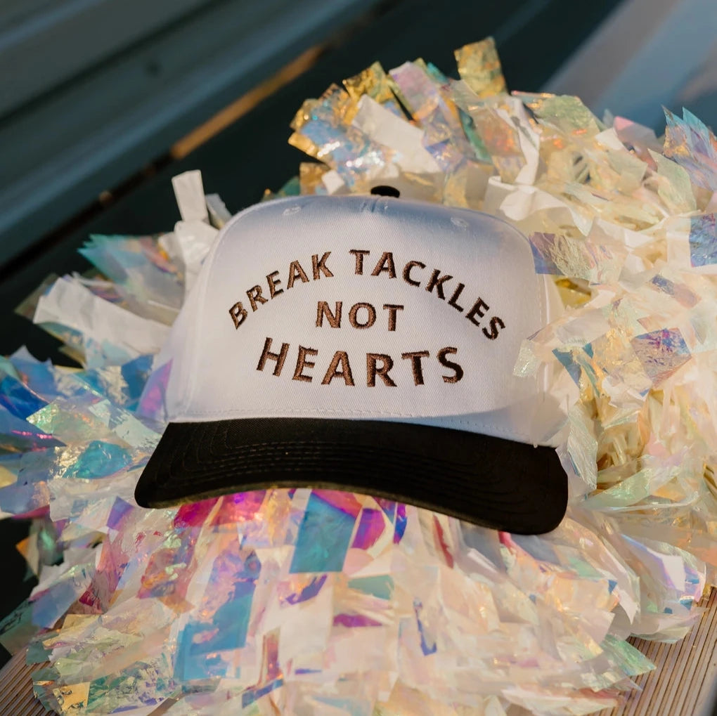 Break Tackles Not Hearts Vintage Trucker Hat (Embroidered)