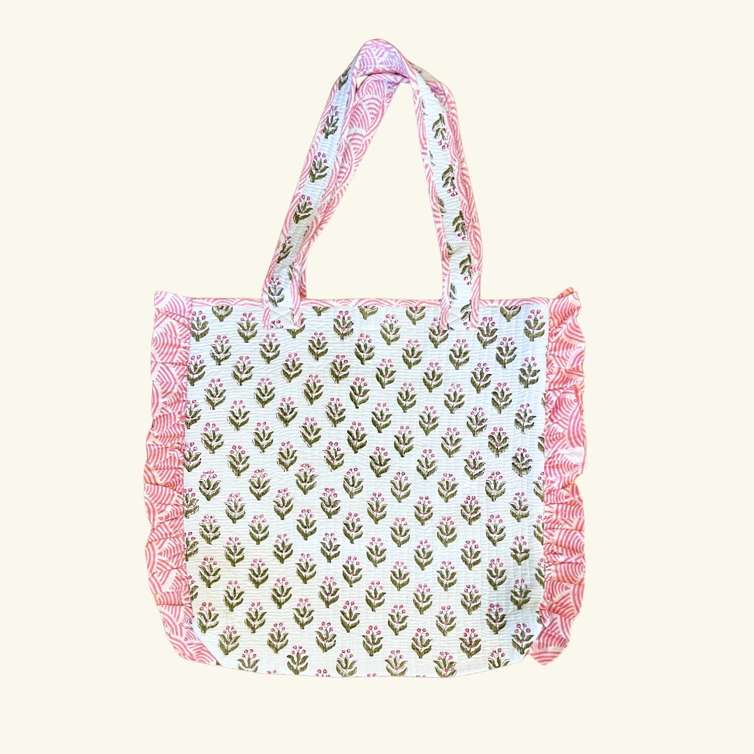 Georgia Ruffle Quilted Tote Bag