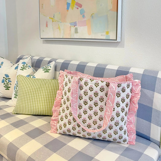 Georgia Ruffle Quilted Tote Bag