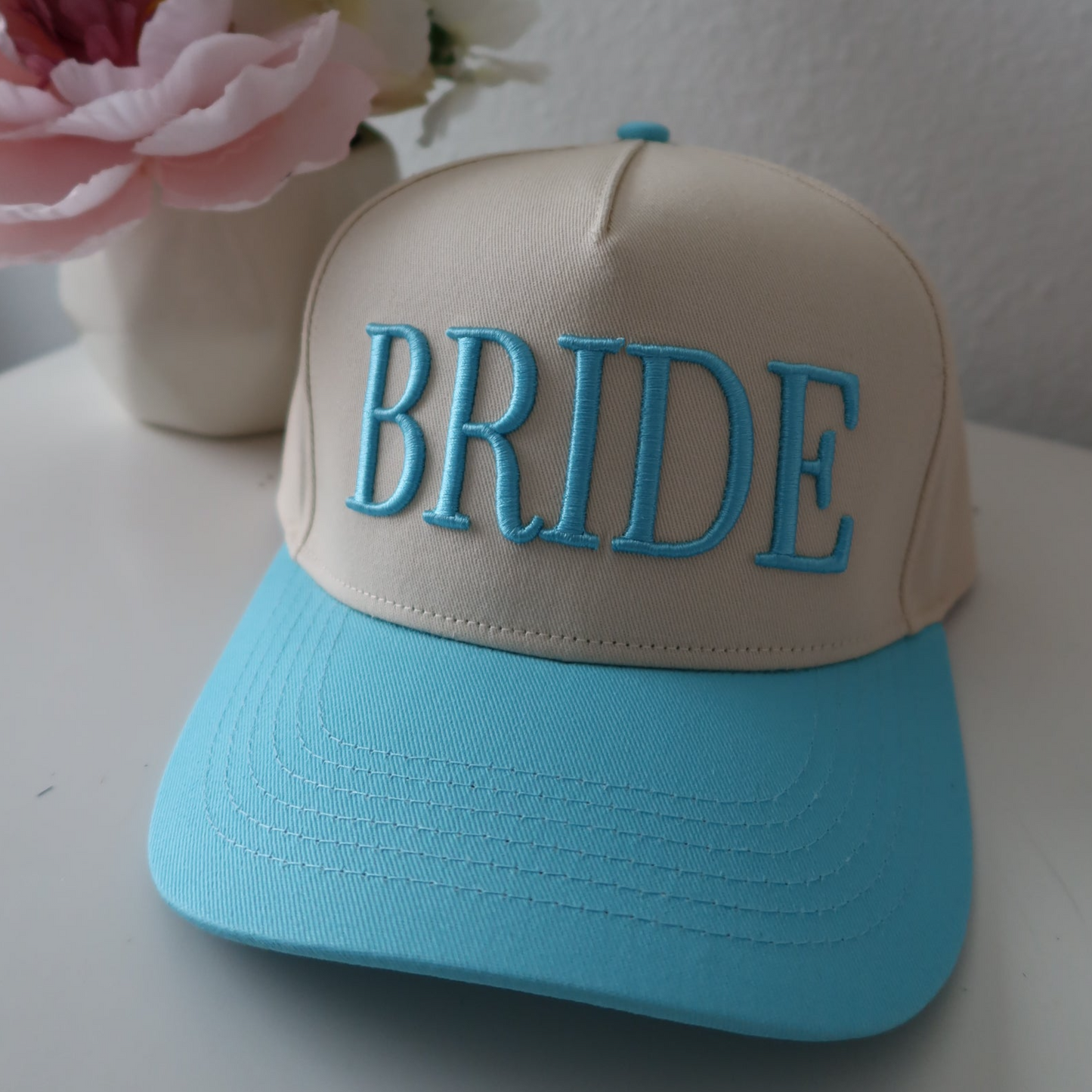 Bride 3D Trucker Hat- Baby Blue/Cream