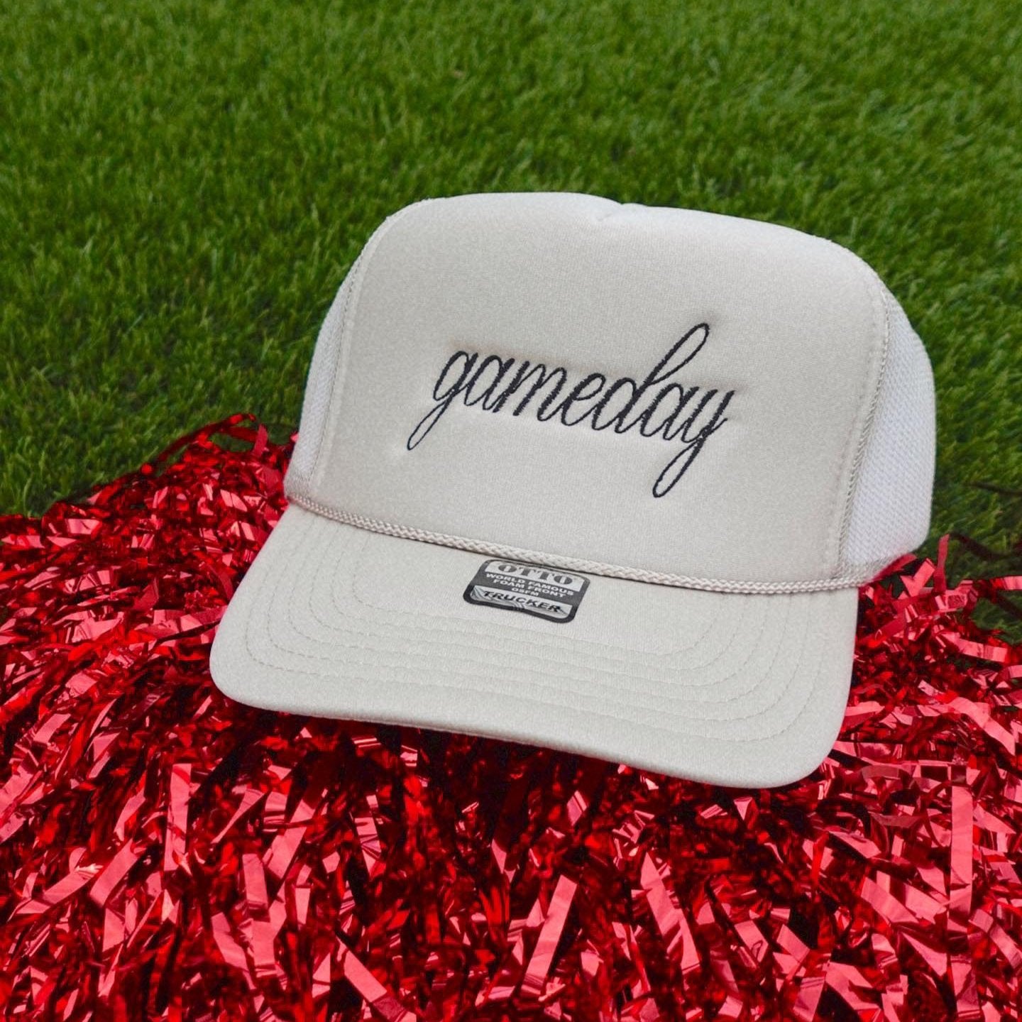 Tan Gameday Trucker Hat (Embroidered)